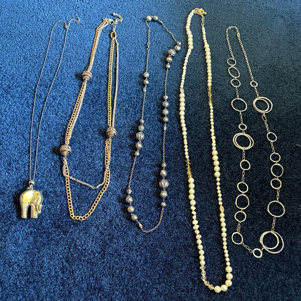 Elegant Gold and Silver Necklace Set